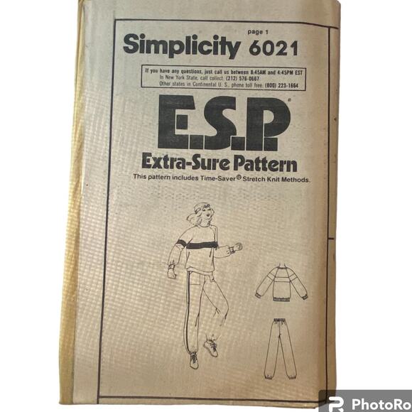 Simplicity 6021 Pattern Sweats Miss 6-10 Tracksuit Comfort Loungewear Sporty - Picture 5 of 7